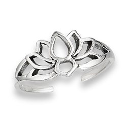 Sterling Silver Lotus Silhouette Toe Ring