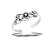 Sterling Silver Small Flower Toe Ring