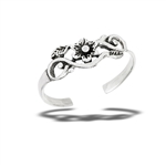 Sterling Silver Small Flower Toe Ring