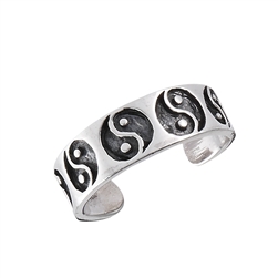 Sterling Silver Yin Yang Toe Ring