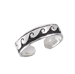 Sterling Silver Wave Toe Ring