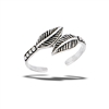 Sterling Silver Double Leaves Toe Ring