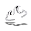 Sterling Silver Double Crashing Waves Toe Ring