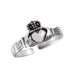 Sterling Silver Claddaugh Toe Ring