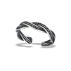 Sterling Silver Oxidized Braided Weave Toe Ring