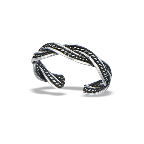 Honolulu Jewelry Company Sterling Silver Braided Weave Toe Ring 