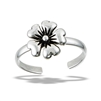 Sterling Silver Oxidized Flower Toe Ring