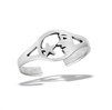 Sterling Silver Man On The Moon And Star Toe Ring