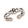 Sterling Silver Flower with Weave Toe Ring