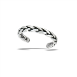 Sterling Silver Oxidized Weave Toe Ring