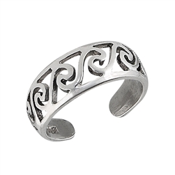 Stylish 7 mm Sterling Silver Swirl Toe Ring in Wholesale Bulk Purchasing
