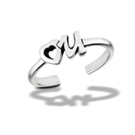 Sterling Silver Heart You Toe Ring