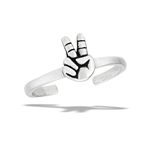 Sterling Silver Hand Made Peace Sign Toe Ring
