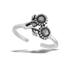Sterling Silver Double Sunflower Toe Ring