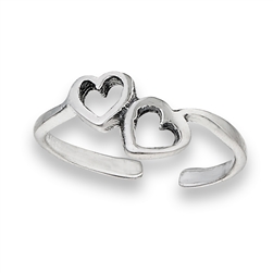 Sterling Silver Loving Hearts Toe Ring