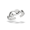 Sterling Silver Double Heart And Swirl Toe Ring