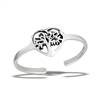 Sterling Silver Tree Of Life In Heart Toe Ring