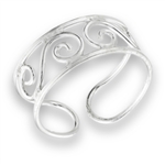 Sterling Silver Wire Swirl Adjustable Toe Ring