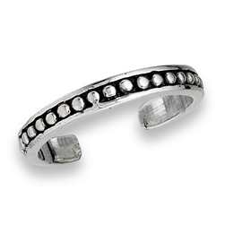 Sterling Silver Oxidized Dot Toe Ring