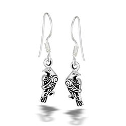 Sterling Silver Hungry Raven Earring