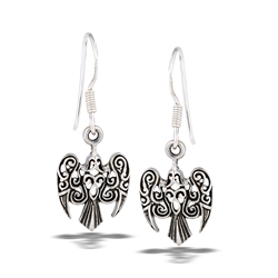 Sterling Silver Swooping Raven Earring