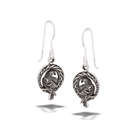 Sterling Silver Dangle Raven Earring With Celtic Weave