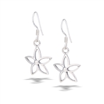 Sterling Silver Simple Dangle Flower Earring