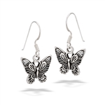 Sterling Silver Detailed Butterfly Earrings