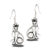 Sterling Silver Comfortable Cat Earring