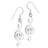 Sterling Silver Clef Note Earring