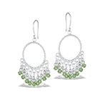 Sterling Silver Classic Dangle Earring With Light Green Crystal