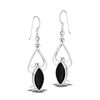 Sterling Silver Heavy Classic Dangle Earring With Synthetic Black Onyx