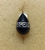Sterling Silver Post Drop Earring With Synthetic Black Onyx