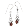 Sterling Silver Celtic Earring with Synthetic Garnet