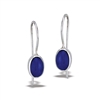 Sterling Silver Oval Dangle Earring With Synthetic Lapis