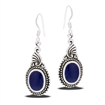 Sterling Silver Earring with Synthetic Lapis