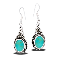 Sterling Silver Earring with Synthetic Turquoise