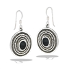 Sterling Silver Bali Style Dangle Earring With Synthetic Black Onyx