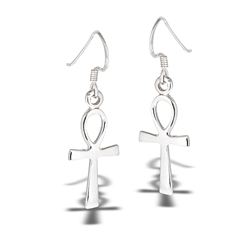 Sterling Silver Small Ankh Dangle Earring