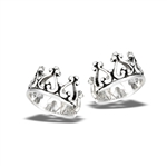 Sterling Silver Crown Earcuff With Bali Granulation