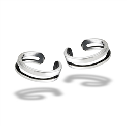 Sterling Silver High Polish Comfort Fit Two Line Ear Cuff