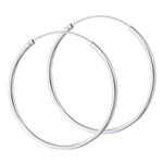Sterling Silver 2 mm x 40 mm Continuous Hoop Earring