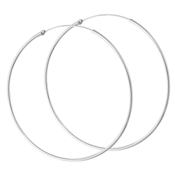 Sterling Silver 1.2 mm x 50 mm Continuous Hoop Earring