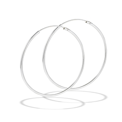 Sterling Silver 1.2 mm x 40 mm Continuous Hoop Earring