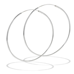 Sterling Silver 1.2 mm x 60 mm Continuous Hoop Earring