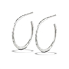 Sterling Silver 2 mm x 24 mm High Polish Hammered Hoop Earring