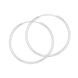 Sterling Silver 3 mm x 80 mm Continuous Hoop Earring