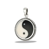 Sterling Silver Classic Yin And Yang Pendant With Braided Bezel