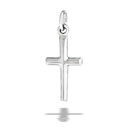 Sterling Silver Small, High Polish 3D Cross Pendant