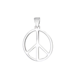 Sterling Silver High Polish Peace Sign Pendant